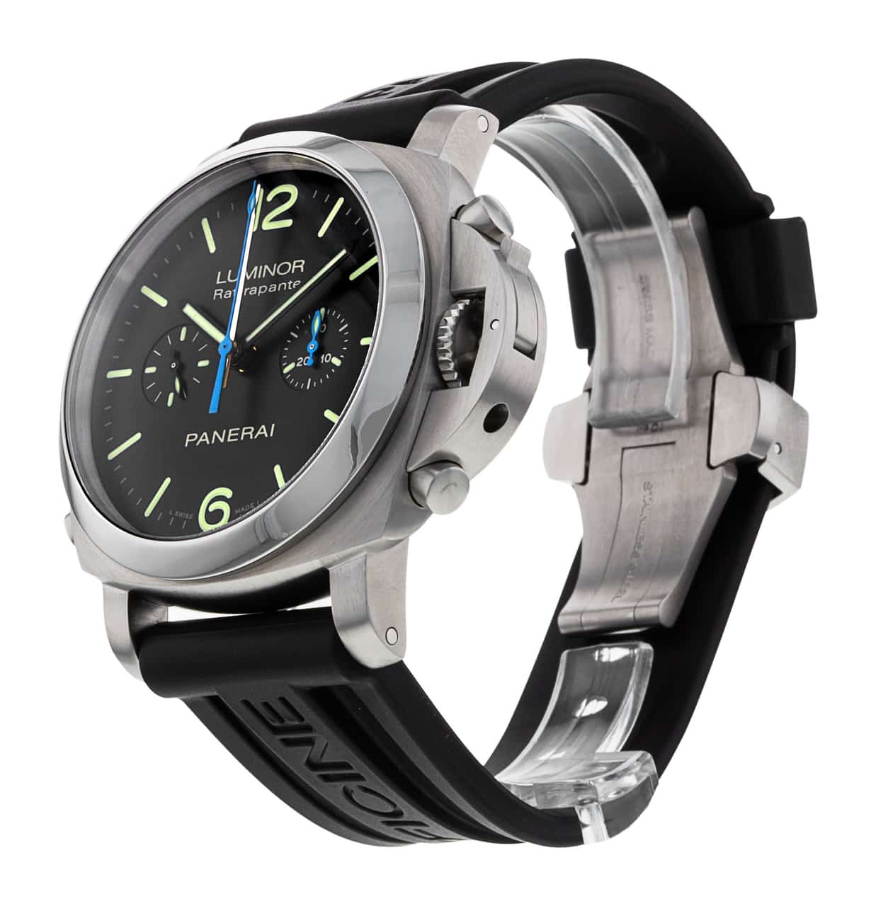 Panerai Luminor 1950 Black Baton Dial Rubber Strap